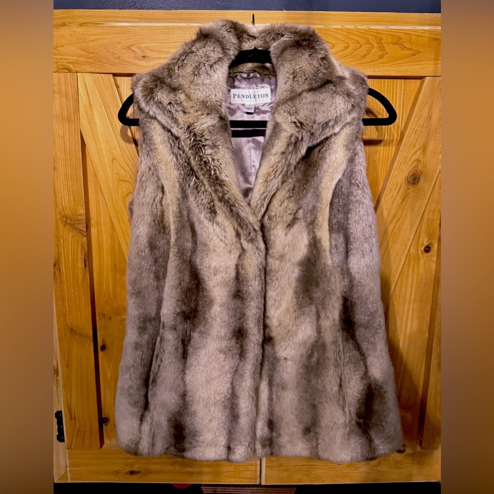 Pendleton Faux Fur Vest with Pockets